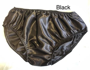 Sissy Black Satin Panties For Men Waist 42”-44” - Picture 1 of 1
