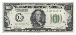 $100 Chicago 1928A “REDEEMABLE IN GOLD”. Great Eye Appeal. Federal Note AU/UNC - Picture 1 of 2