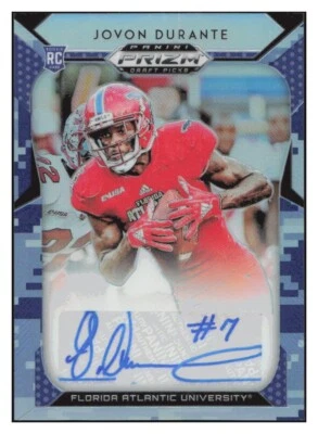 H814 JOVON DURANTE RC AUTO 2019 PRIZM DRAFT CAMO 22/25 FLORIDA ATLANTIC FAU #255 - Image 1 of 2