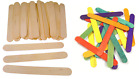 100 JUMBO SIZED COLOURED OR PLAIN WOODEN LOLLY POP STICKS CRAFT 150mm x  18mm MB