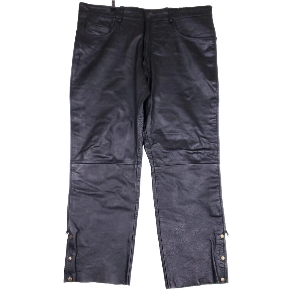 Pantalón de cuero Bikers Dream años 90 44x31 motocicleta motociclista resistente cremallera lateral Harley Foto 1 de 4