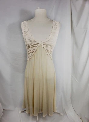 Vestido Alice Temperley Algodón Pasarela Colección Londres Beige Crochet Talla 4 Foto 1 de 4