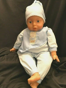 Lissi Baby 20" Puppe kichert rülpst Geräusche Vinyl weicher Körper blau Outfit selten - Bild 1 von 10