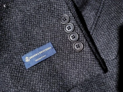 Cárdigan Chaqueta Blazer 42R Brooks Brothers Gris Negro Regent Tejido Lana Tweed Foto 1 de 4