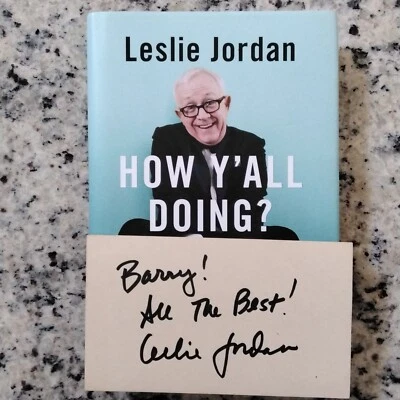 Leslie Jordan SIGNED Card Essays TV Actor Will & Grace Instagram Comedy HC/DJ - Image 1 of 4
