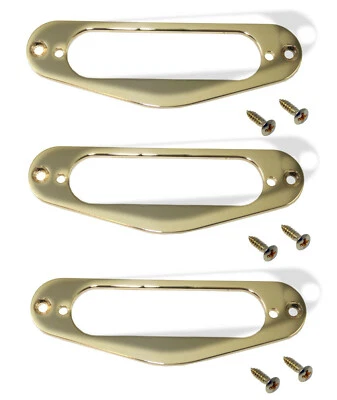 Single Trim Ring Cover Set SSS Flat 1/8 inch Gold Metal Set of 3  081116GD-3S - Image 1 of 3