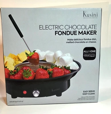 Conjunto elétrico de fondue de chocolate Kusini com controle de temperatura caixa aberta - Imagem 1 de 4