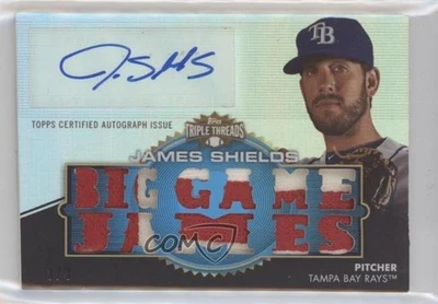 Topps Triple Threads Auto Relics Sapphire 2012/3 James Shields #TTAR-67 automático Foto 1 de 2