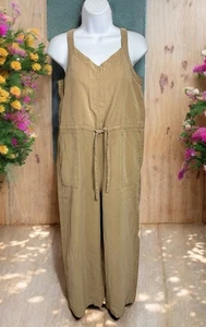 Mono Pantalón Antiguo Azul Marino Tostado Talla XS De Gran Tamaño Cintura Pierna Ancha Bolsillos Cottagecore - Imagen 1 de 5