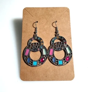 Pendiente Acrílico Cristal Aro Cuelga Multicolor Boho Joyería Regalo Mujer Diseño - Imagen 1 de 4