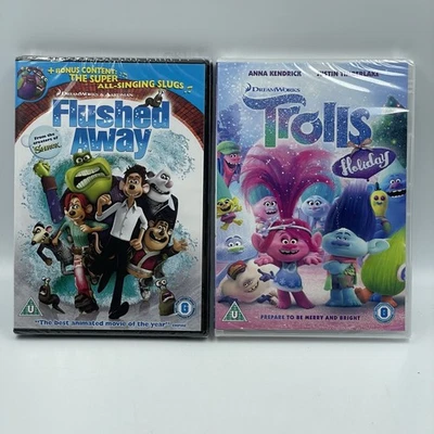 Flushed Away / Trolls Holiday [DVD] 2 Film Bundle • UK R2 • New & Sealed - Image 1 of 4