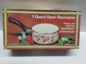 Casseruola 1 quarto VINTAGE 1982 NUOVA CON SCATOLA. MAI APERTO. Fragole E Crema - Foto 1 di 4