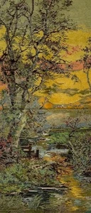 Needlepoint Tramme Kit: SUNRISE/SUNSET AT A CREEK 13" x 29" - Picture 1 of 4