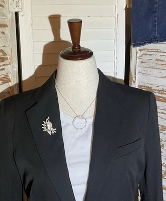 Blazer para mujer Lauren Ralph Lauren precio de venta sugerido por el fabricante 195 USD logotipo botón negro talla 10 nuevo con etiquetas Foto 1 de 4