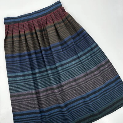 Falda De Colección JC Penney Midi Mezcla de Lana Rayas Negra Secretaria Geek Talla 13-14 Foto 1 de 4