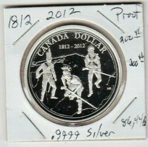 1812 2012 War 200th Canada .9999 Silver Proof Dollar Frosty Soldiers Indi 99.99% - Picture 1 of 4
