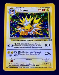 1999 Pokemon Karte Jolteon Jungle Set HOLO BLEED Misprint ERROR Foil Rare 4/64 - Bild 1 von 4