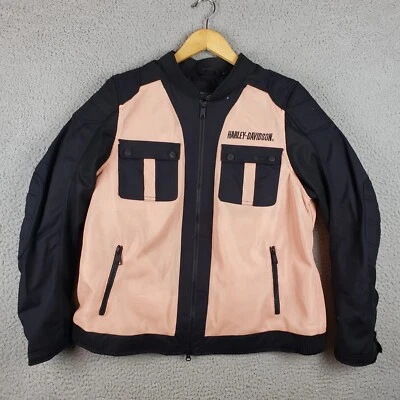 Chaqueta de malla Harley-Davidson XL Zephyr para mujer con forro con cremallera rosa  Foto 1 de 4