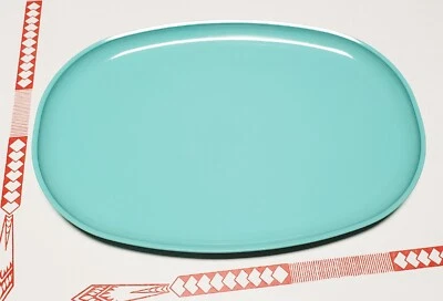 MELAMINE 14" PLATTER MELMAC PLATE OVAL DINNERWARE TURQUOISE BLUE PM 846 A 7 TRAY - Image 1 of 4