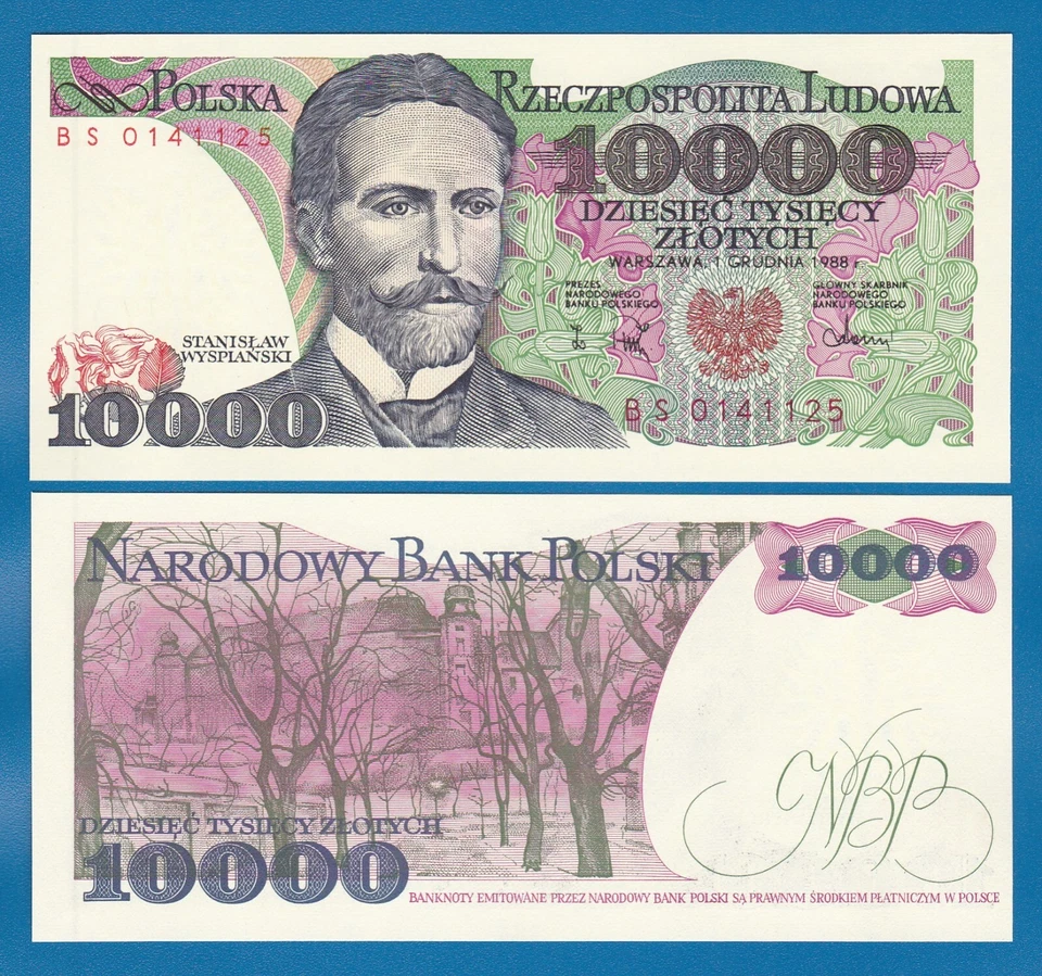 Polonia 10000 Zlotych P 151b 1988 UNC Polska (P 151 b) Foto 1 de 1