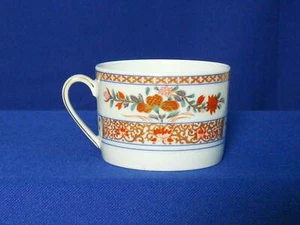 Bernardaud Pondichery Tea Cup Flat Orange Floral Phoebe Shape France - Picture 1 of 5