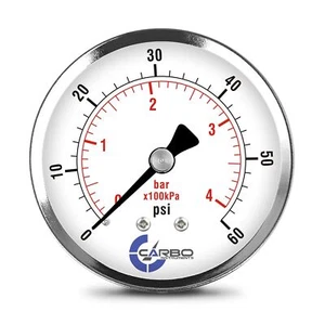 2-1/2" Pressure Gauge Chrome Plated Steel Case Dry 0-60 psi/kPa Back Mount 1/... - Picture 1 of 6