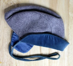 Vintage retro Rothschild Ear Flap w/strap Wool Blend Hat Gray/Teal Size 6 #3305 - Picture 1 of 7