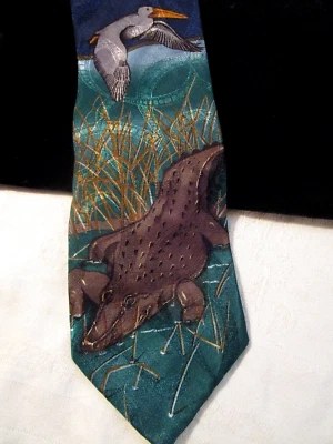 DE COLECCIÓN ANIMAL TRACKS WILDERNESS TEMÁTICA CORBATA COCODRILO GRANDE Y CIGÜEÑA en HUMEDALES Foto 1 de 4