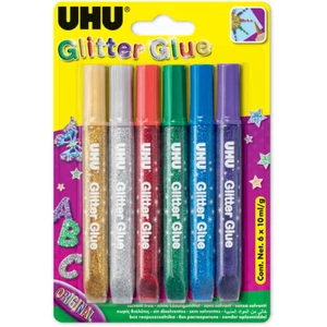 Uhu Jeune Créative Paillettes Colle Glitzerkleber Avec Effet Brillant 6x10ml - Bild 1 von 1