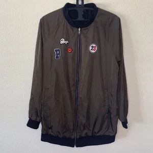 Forever 21+ Women's Baseball Jacket Size 2X Satin Full Zip Reversible Plus Size - Picture 1 of 9