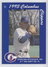 1993 Cracker Jack Columbus Clippers Police Sterling Hitchcock #5 Rookie RC