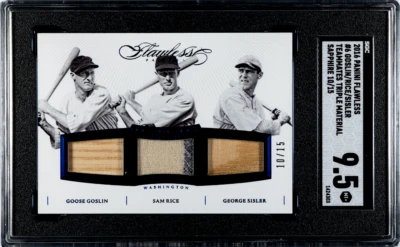 2016 Panini Flawless Sapphire Goslin / Rice / Sisler #6 - Image 1 of 3