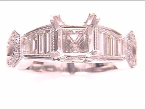 Ladies 18 kt white gold diamond semimount - Picture 1 of 2