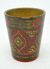 Antique Wooden Fine Lacquerware Drinking Glass Cup Original Old Turned Painted 