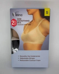 NEW FELINA 2 Pack Side Smoothing Bra Seamless Wire Free - Picture 1 of 2