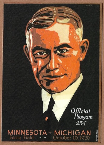 University of Michigan Minnesota 1920 Football Official Program Glossy Postcard Cover