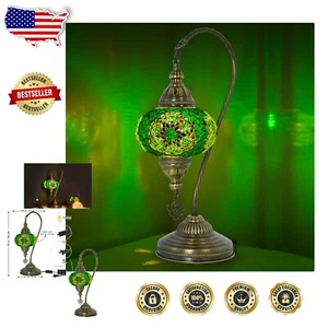 Bohemian Style Desk Lamp with Handmade Mosaic Shade & E12 Socket Compatibility - Picture 1 of 11