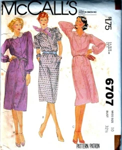 VTG 1979 uncut SEWING PATTERN MCCALLS 6707 MISSES DRESS 3 STYLES SZ SML (10) - Picture 1 of 2