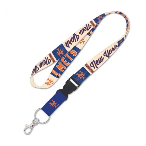 NEW YORK METS COOPERSTOWN KEY CHAIN LANYARD DETACHABLE BUCKLE 1" W 22" L Cover
