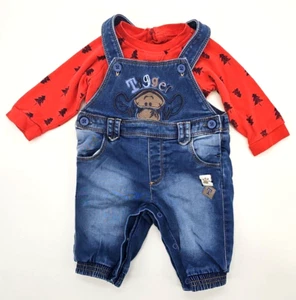 Disney Jungen Latzhose Denim mit Sweatshirt Tigger Gr. 62 (0-3 M) 100% Baumwolle - Bild 1 von 3