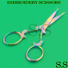 Set Of 2 Multi Titanium Color Rainbow Sewing Embroidery Scissors 3.5"