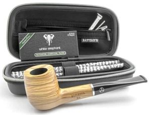 RATTRAY'S JOY 113 OLIVE WOOD SMOOTH 9MM PIPE STARTER SET / STRAIGHT BILLIARD - Picture 1 of 7