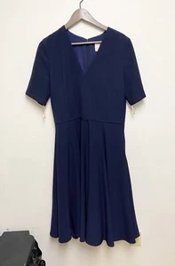 Gal Meets Glam Dress Knit Fit and Flare Lined Navy Size 14 - Picture 1 of 6