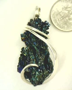 31,22ct Siliziumkarbid Kristall in handgeschmiedetem Sterlingsilber Anhänger - Bild 1 von 4