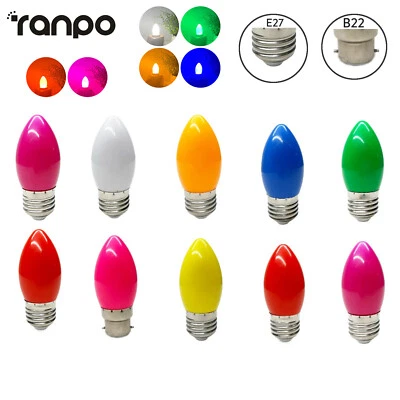 10X 2W B22 E27 Colorful LED Candle Light Bulbs For Party Birthday Bar Decor Lamp - Image 1 of 4