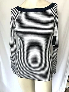 Juicy Couture Womens Blue/White Stiped Skinny Rib  - Picture 1 of 6