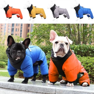 Invierno Mascota Perro Mono Abrigo Cálido con Arnés Reflectante Chaleco Chaqueta Impermeable - Imagen 1 de 28