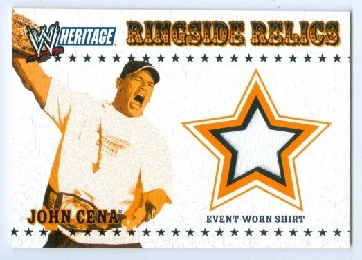 JOHN CENA "RINGSIDE RELICS EVENT WORN MEMORABILIA CARD" TOPPS WWE HERITAGE 2005 - Image 1 of 1