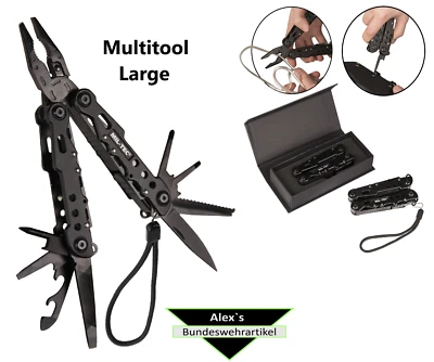 MILTEC Miltär Multi Tool Multifunktionswerkzeug Army Outdoor Werkzeug Black LG m. Etui