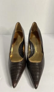 New Vtg Rampage Sz 9 1/2 M Pointed Toe Women's Shoes Pumps Shiny Brown 3" Spikes - Picture 1 of 7